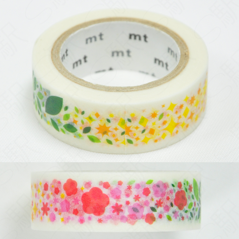 mt Masking Tape [MT01K1022] - Flower, Green and Light Pattern
